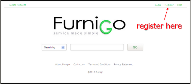 home page register